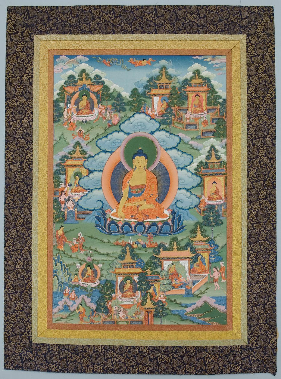 Tangka with Buddha, 19th century by Unbekannt