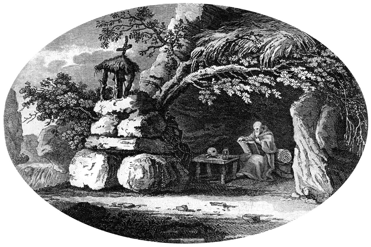 The Ancient Hermits, c19th century by Unbekannt