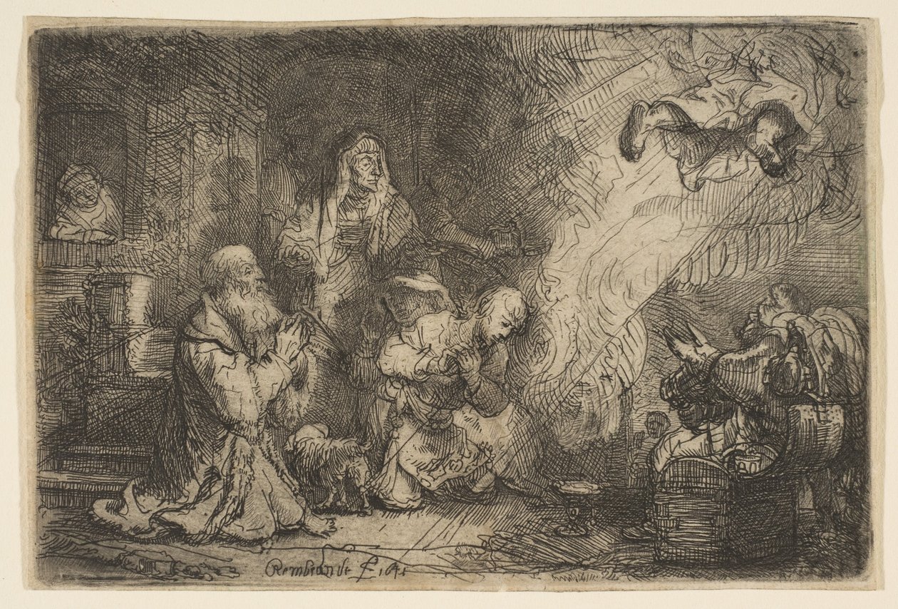The Angel Departing from the Family of Tobias, 1641 by Unbekannt