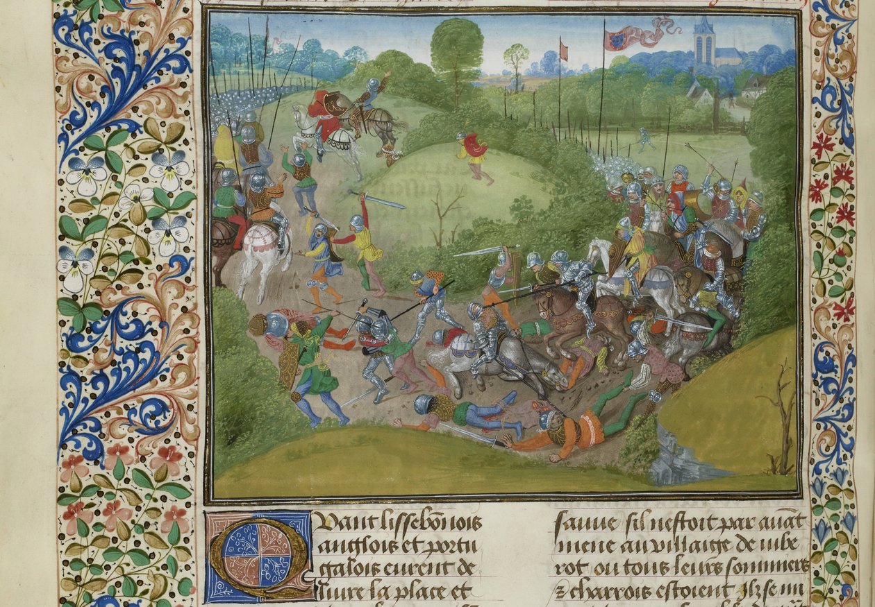 The Battle of Aljubarrota on 14 August 1385 by Unbekannt