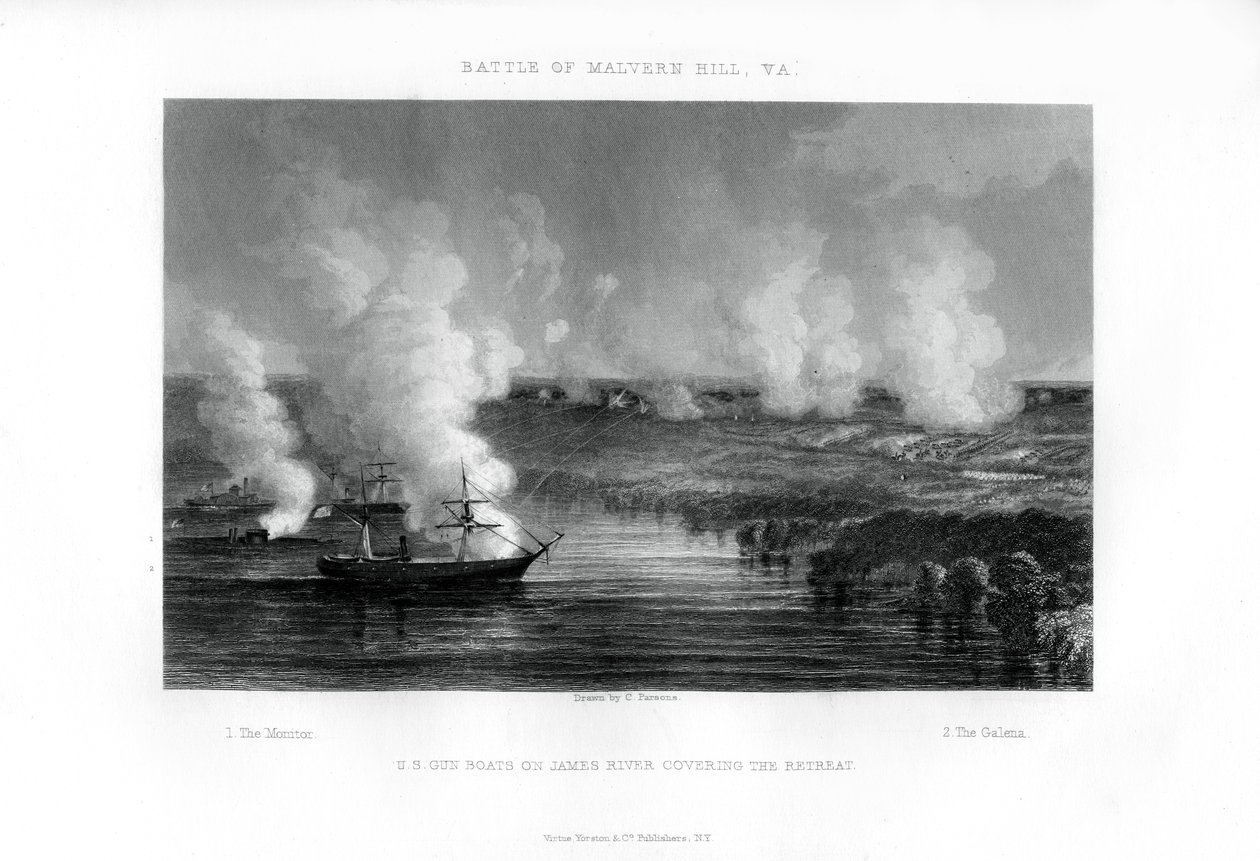 The Battle of Malvern Hill, Virginia, 1 July 1862 by Unbekannt