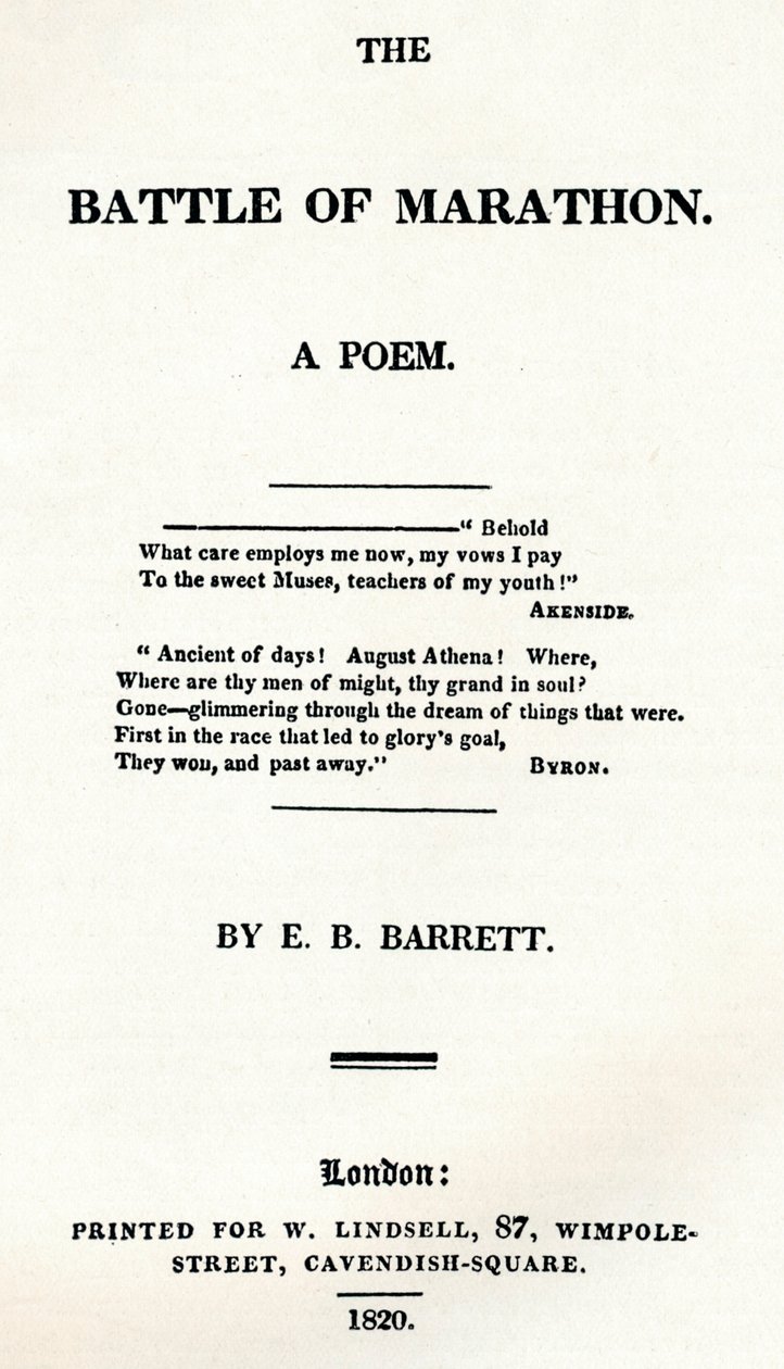 The Battle of Marathon. A Poem by Unbekannt