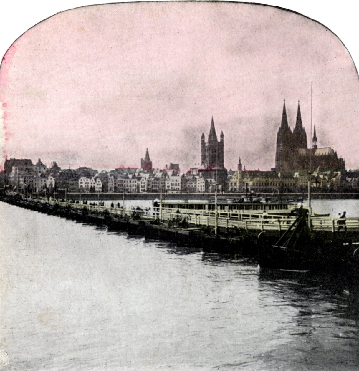 The Bridge of Boats across the Rhine, Cologne, Germany by Unbekannt