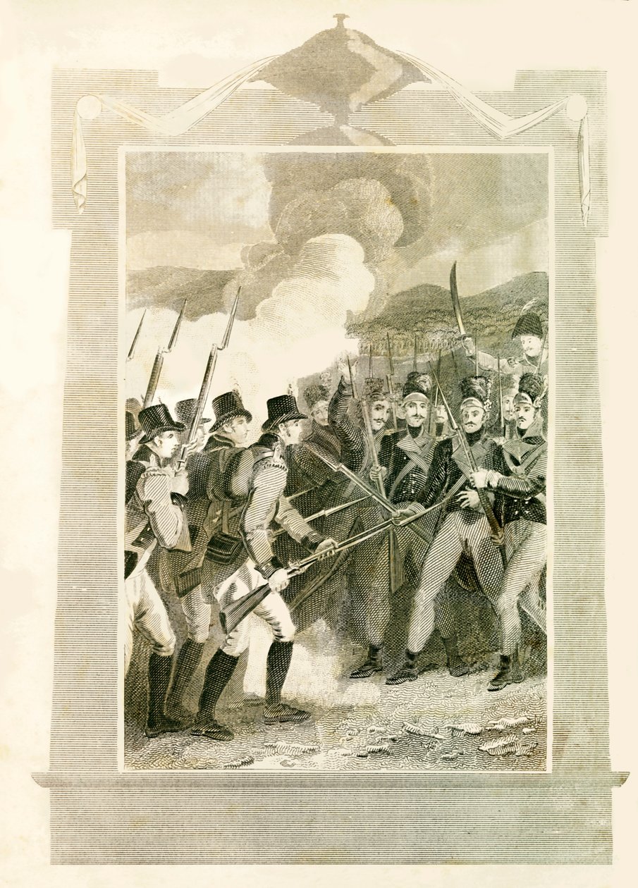 The British Attacking French Lines with Bayonets in the Battle of Maida by Unbekannt