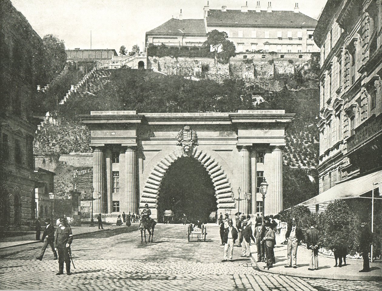The Buda Castle Tunnel, Budapest, Austria-Hungary by Unbekannt