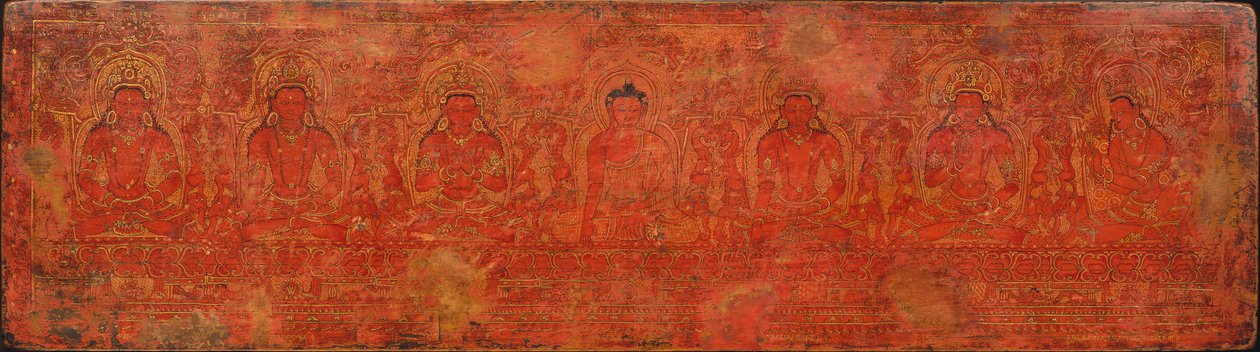 The Buddha Shakyamuni, Five Past Buddhas, and Maitreya by Unbekannt