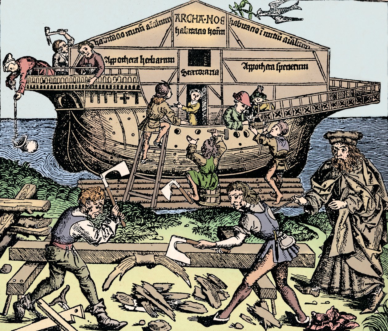 The Building of the Ark Superintended by Noah by Unbekannt