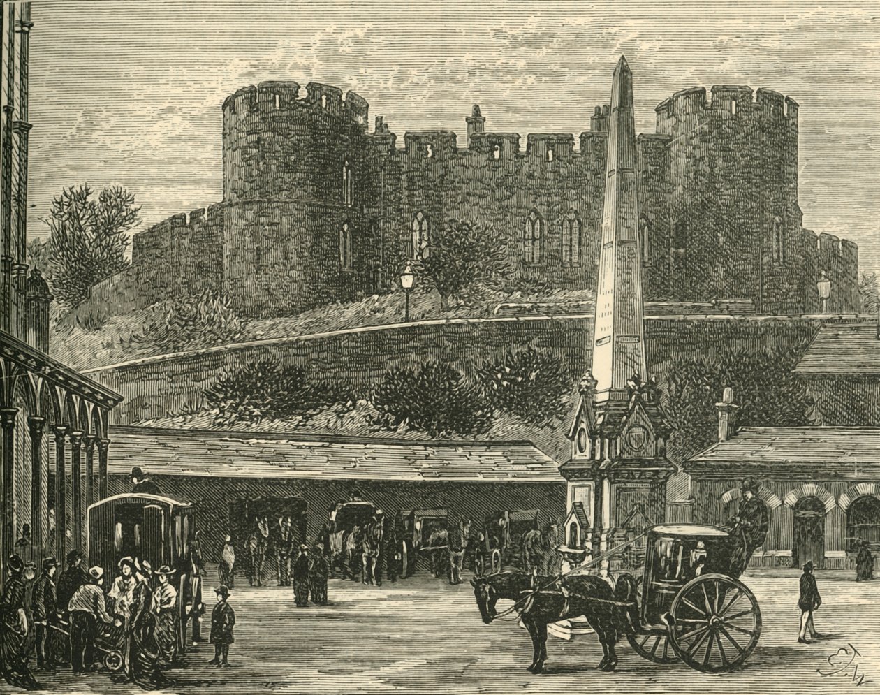 The Castle, from the Railway Station, 1898 by Unbekannt