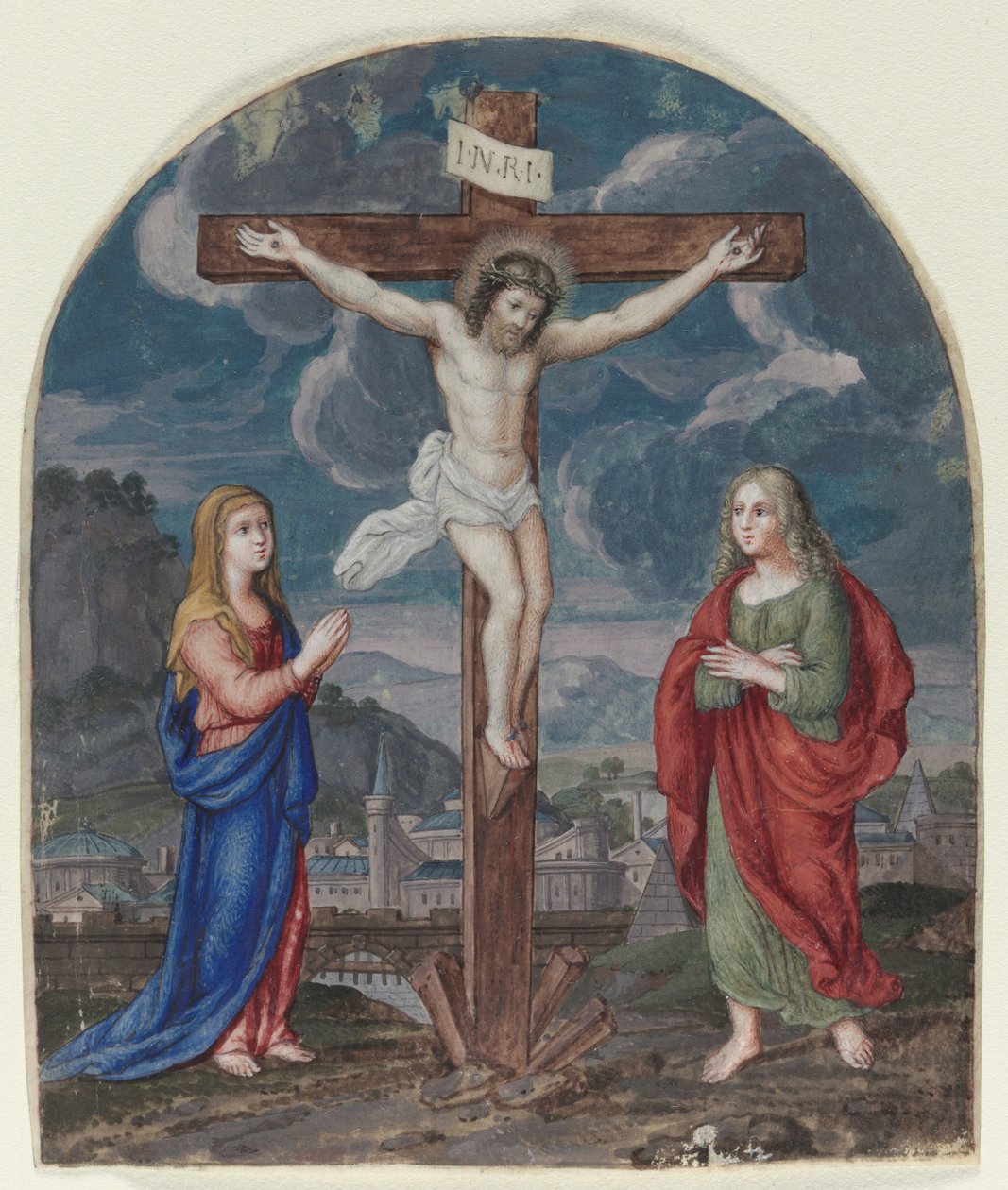 The Crucifixion: Miniature Excised from a Prayer Book by Unbekannt