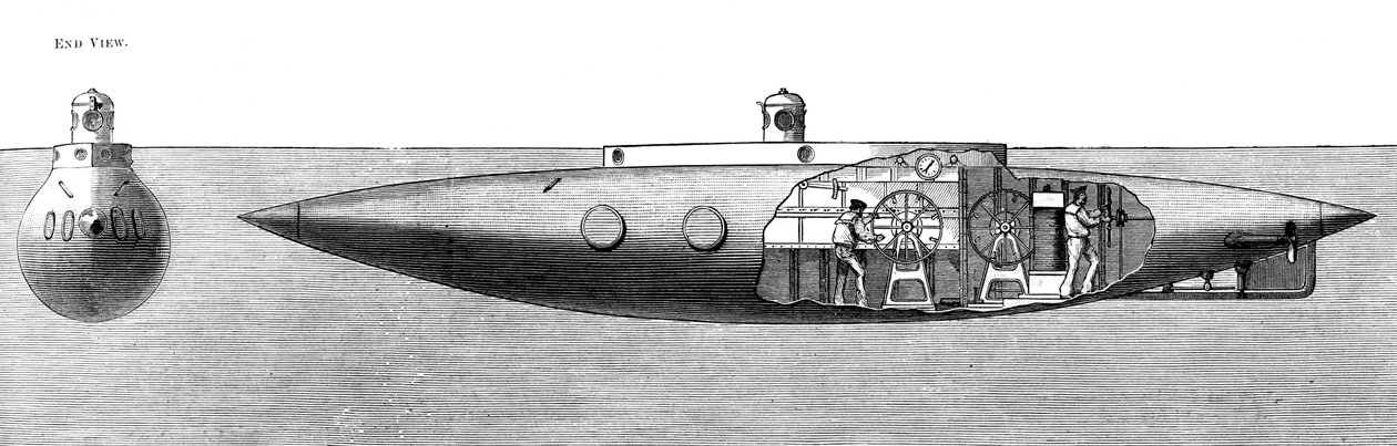 The Displacement Sinking and Rising Submarine Boat Nautilus, 1887 by Unbekannt