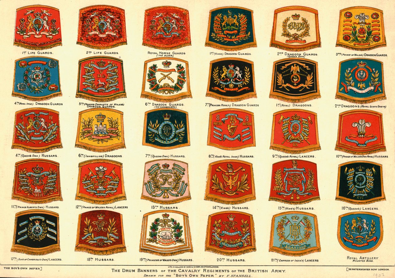 The Drum Banners of the Cavalry Regiments of the British Army, 1902 by Unbekannt