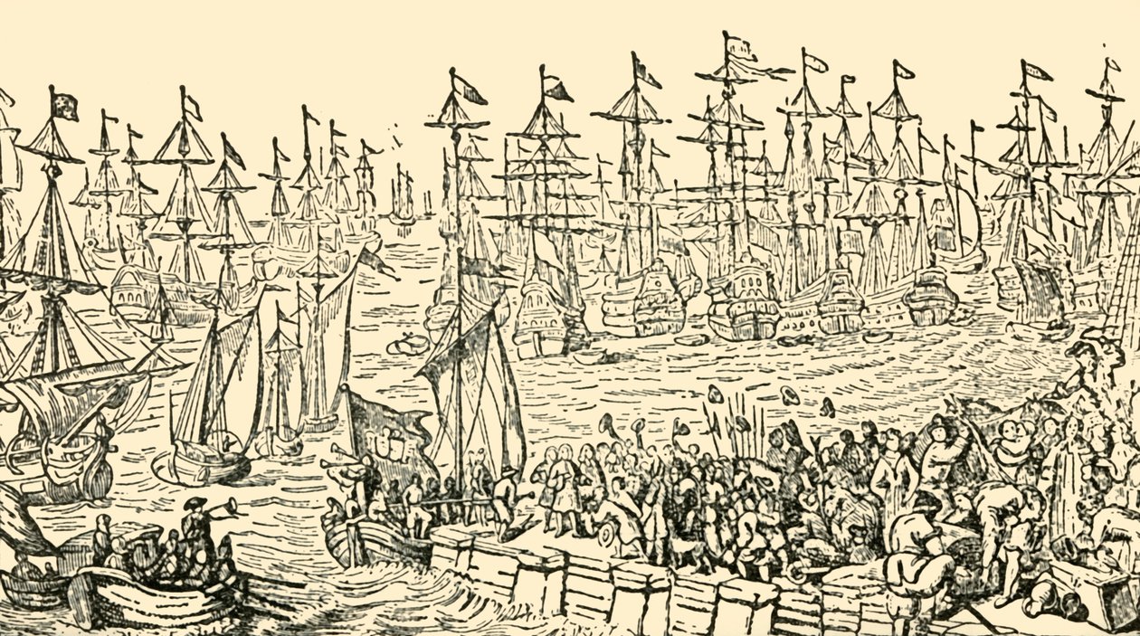 The Embarkation of William of Orange from Holland for England, 1688 by Unbekannt