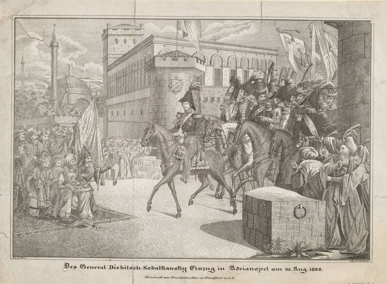 The Entry of Graf Ivan Ivanovich Diebitsch-Zabalkansky into Adrianople by Unbekannt
