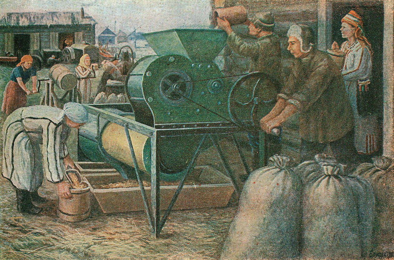 The Fight for the Harvest: Sorting of Seeds in a Mordva Collective Farm by Unbekannt