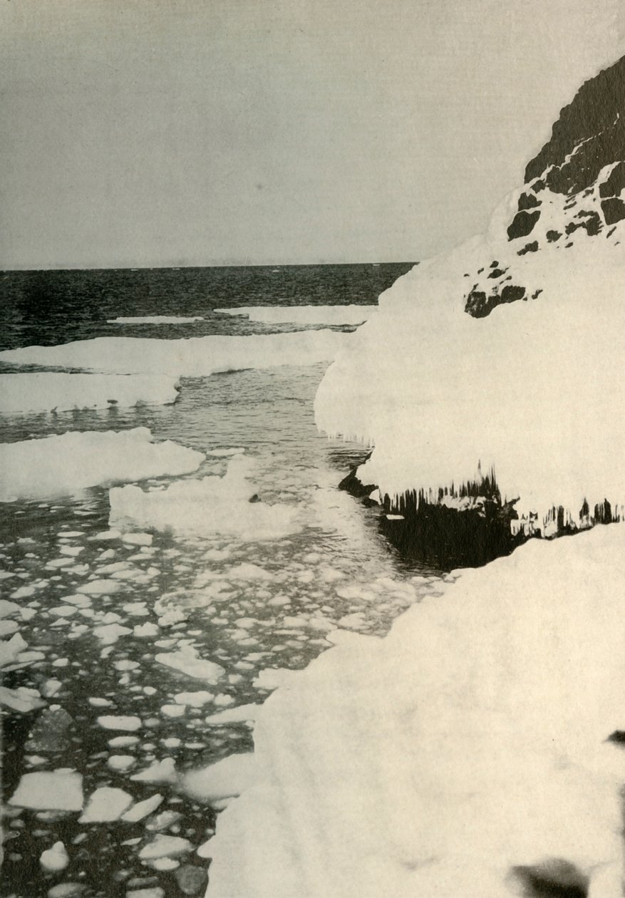 The First Landing-Place, Showing Bay Ice Breaking Out and Drifting Away North by Unbekannt