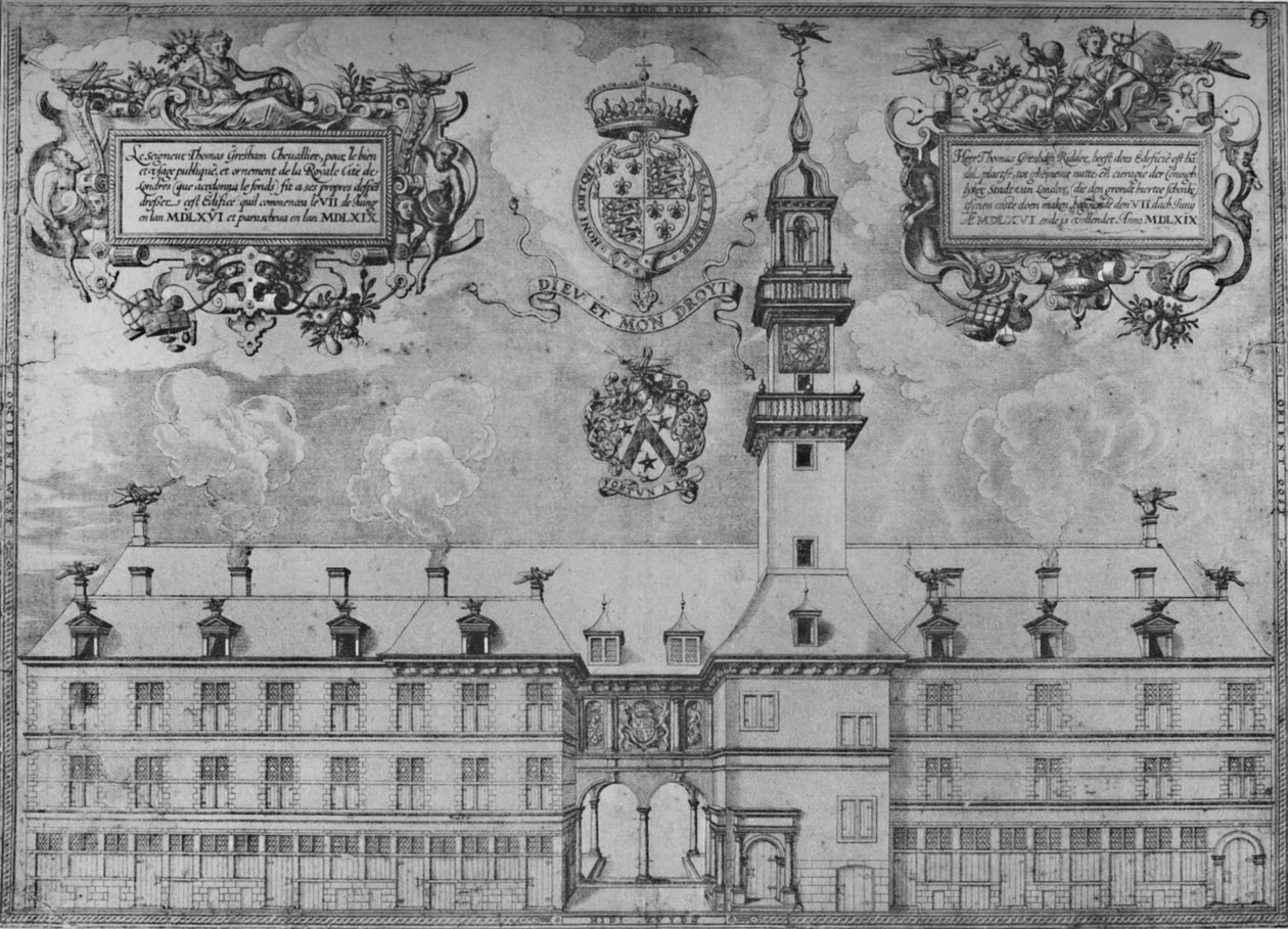 The First Royal Exchange in 1569 by Unbekannt
