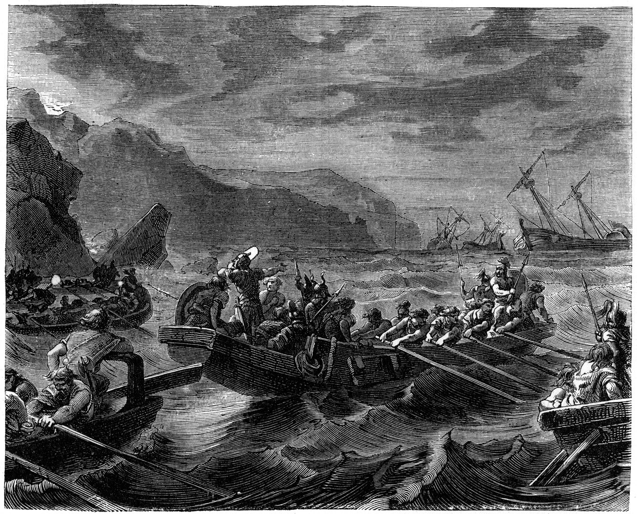 The Franks Cross the Raging Sea by Unbekannt