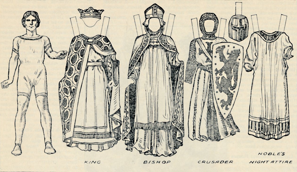 The Gallery of Historic Costume: The Dresses Worn in the Days of Richard I, c. 1934 by Unbekannt