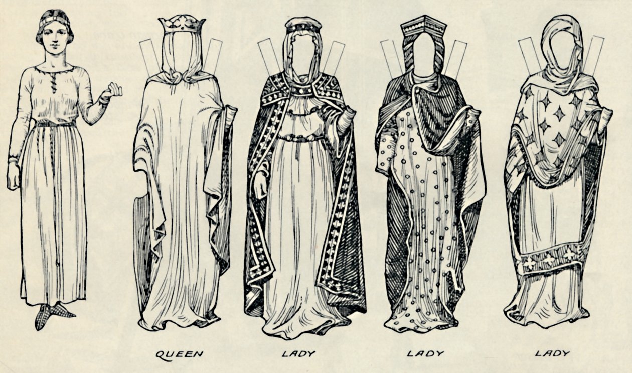 The Great Gallery of British Costume: Varied Dresses Worn in Norman Times (c. 1934) by Unbekannt