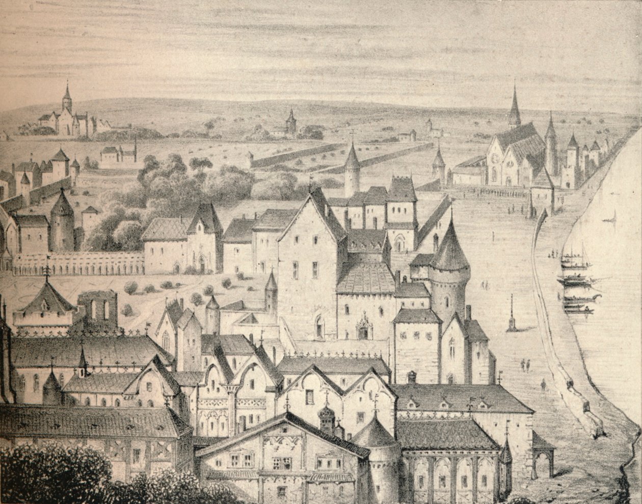 The Hotel St Paul in the 14th Century by Unbekannt