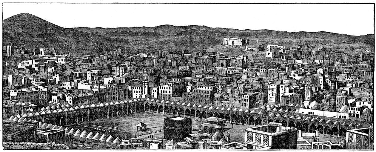 The Kaaba, Masjid al-Haram mosque, Mecca, 1877 by Unbekannt
