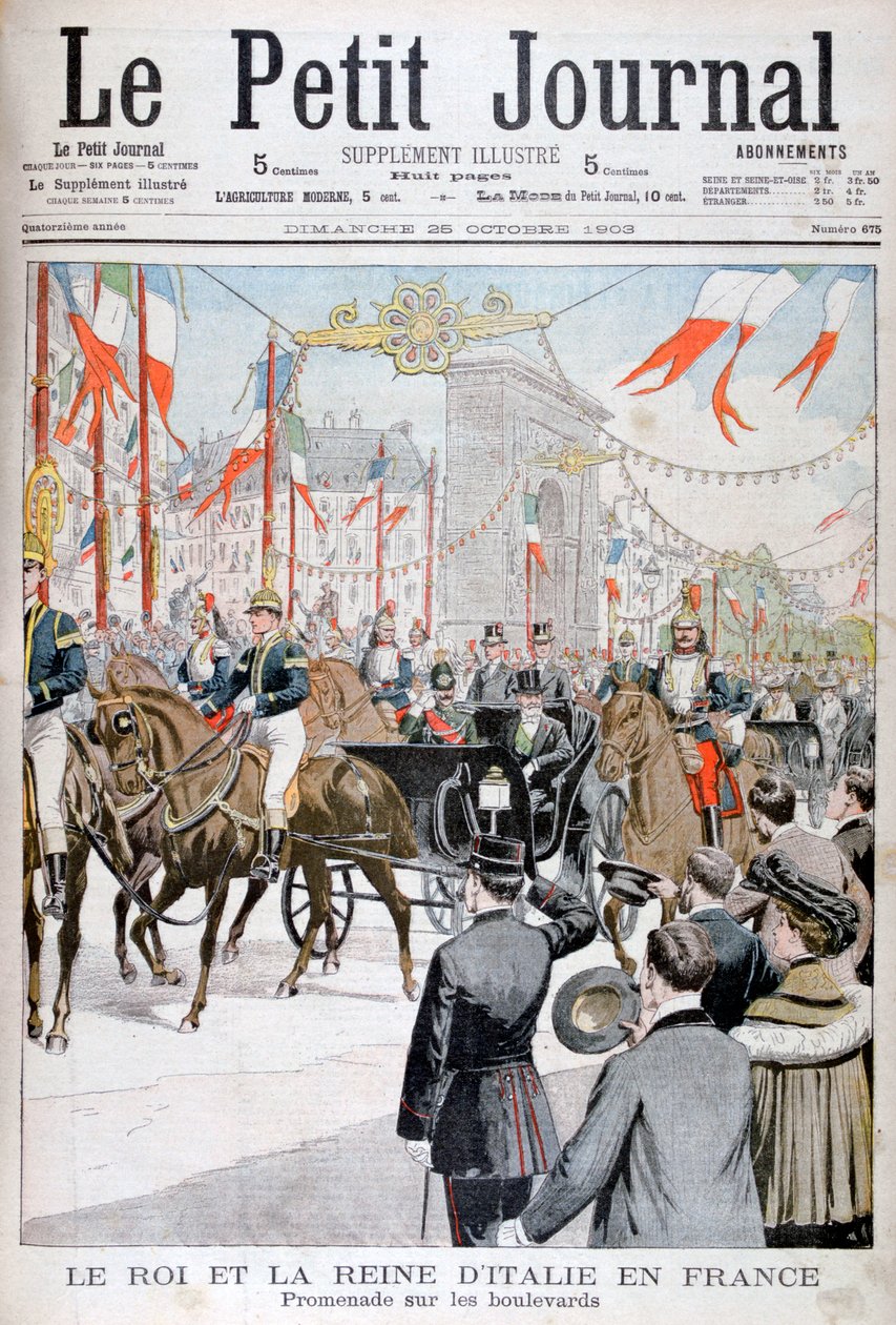 The King and Queen of Italy in France, 1903 by Unbekannt