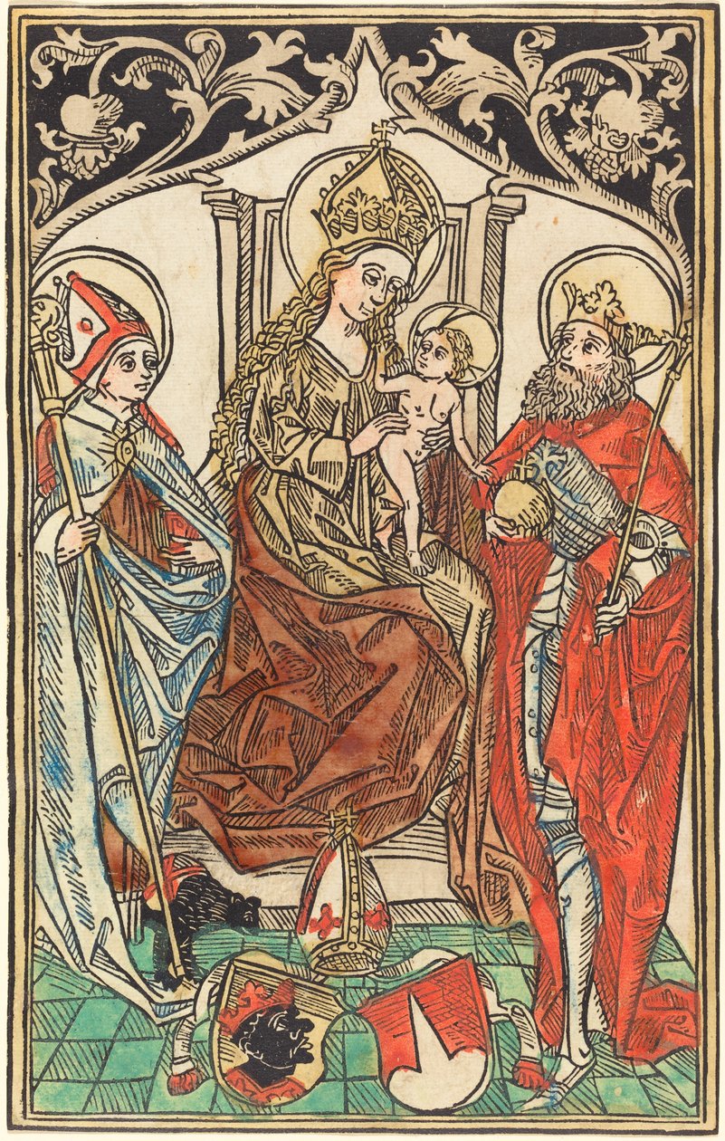 The Madonna and Child Enthroned, with Saints Corbinian and Sigismund by Unbekannt