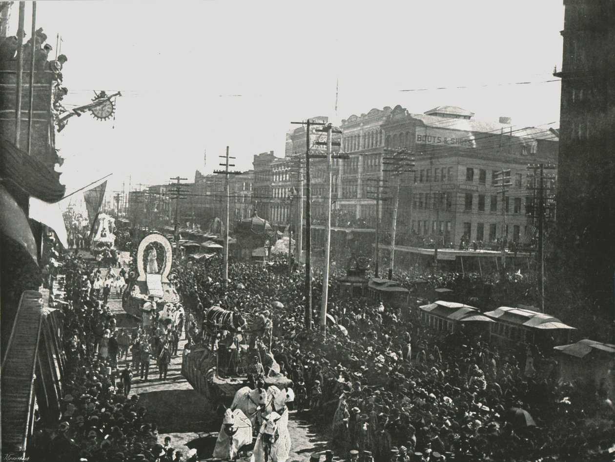 The Mardi Gras parade in Canal Street, New Orleans, USA, 1895 by Unbekannt