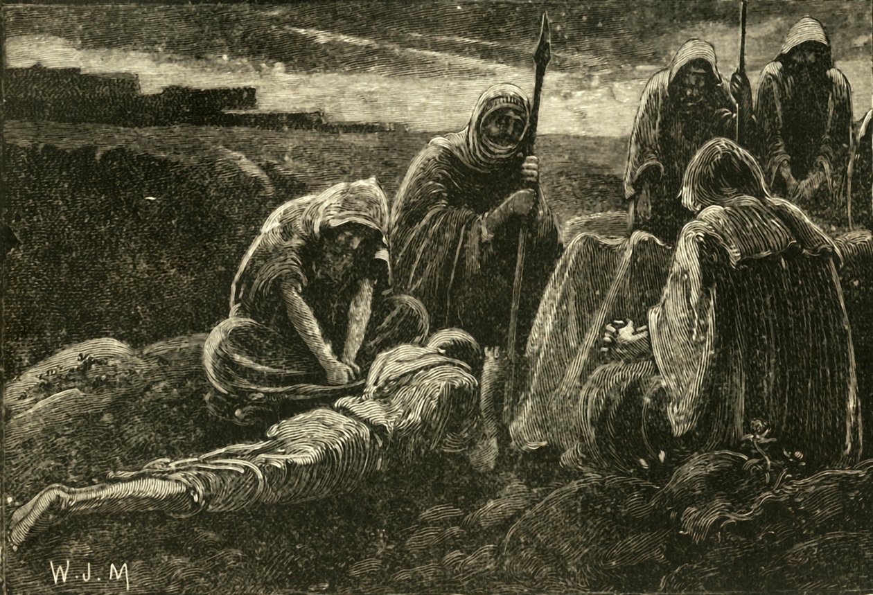 The Men of Jabesh Mourning Over the Grave of Saul and Jonathan, 1890 by Unbekannt