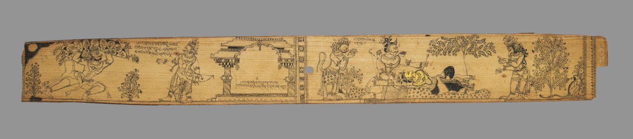 The Monkeys and Bears Fight Ravana and His Demons (verso) by Unbekannt
