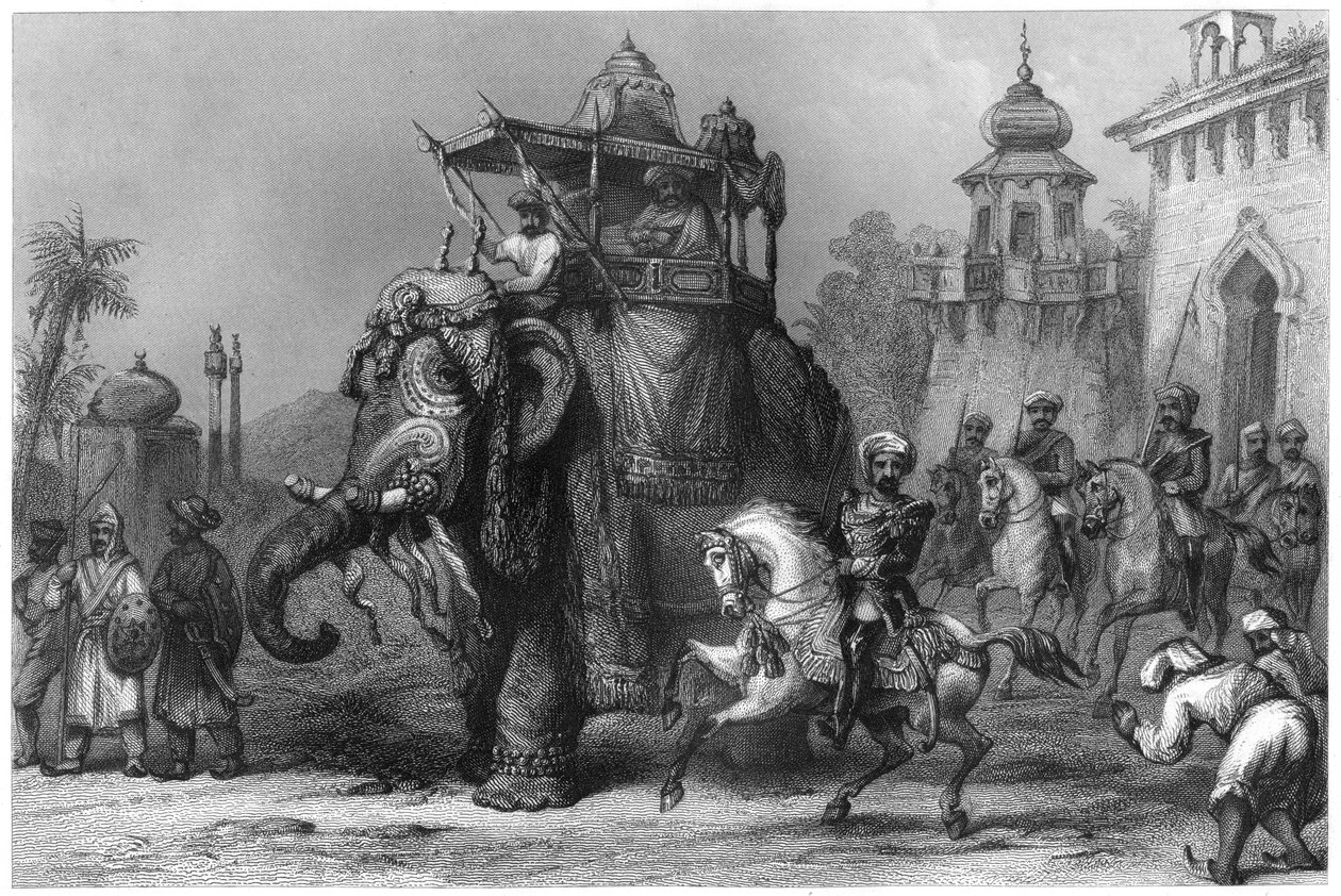 The Nana Sahib with his escort by Unbekannt