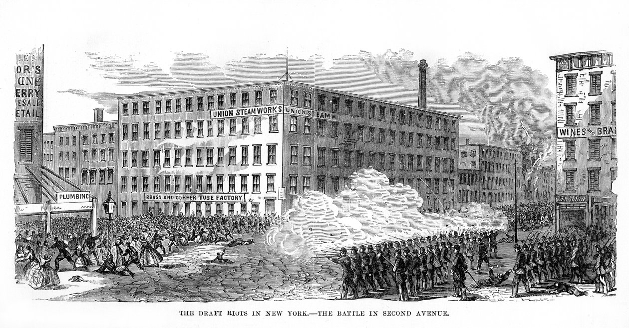 The New York Draft Riots, Second Avenue, New York City, 13-16 July 1863, 1872 by Unbekannt