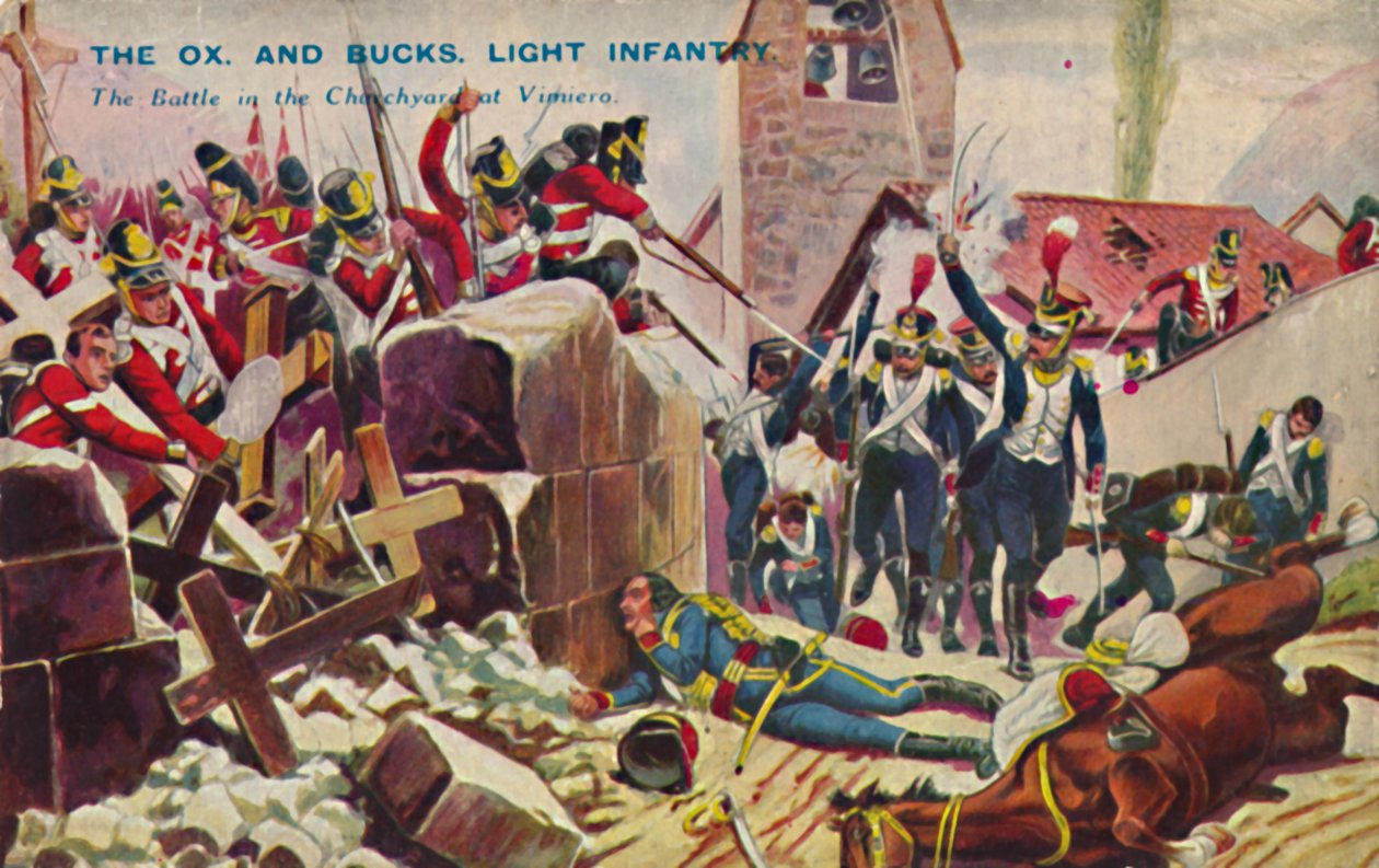 The Ox. And Bucks. Light Infantry. The Battle in the Churchyard at Vimiero, 1808 by Unbekannt