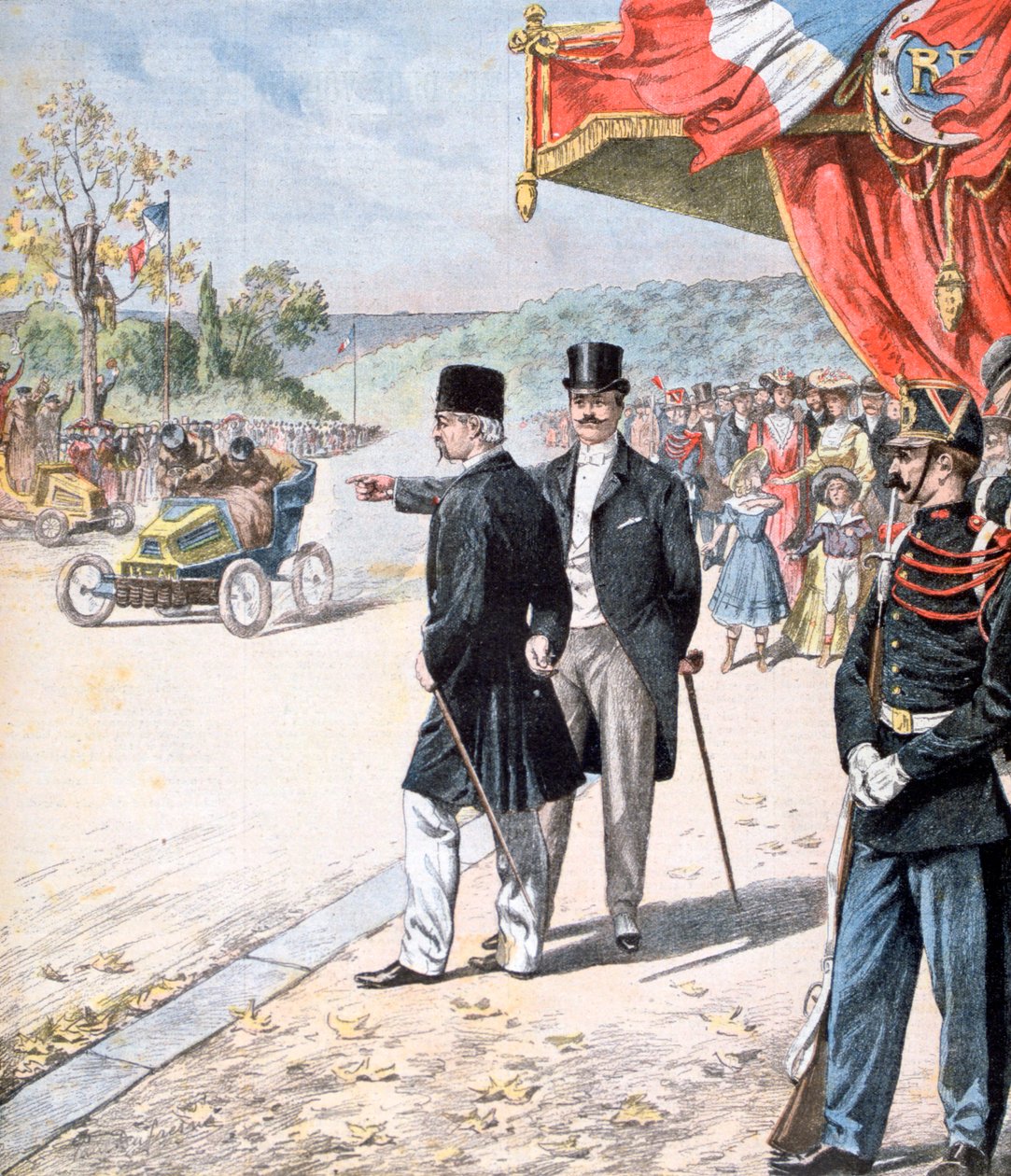 The Persian Shah Mozzafar al-Din Shah Qajar in France, 1902 by Unbekannt