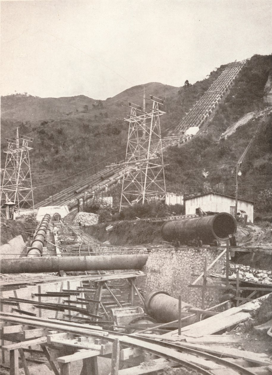 The Pipes at Ribeirão das Lages: Rio Light and Power Works, 1914 by Unbekannt
