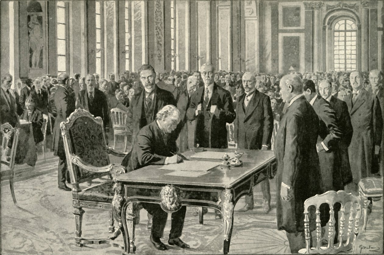 The Prime Minister of Great Britain Signing the Peace Treaty, 1919 by Unbekannt