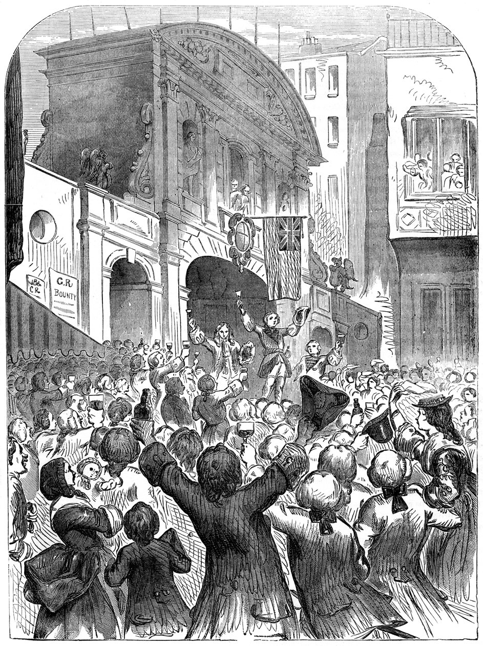 The Prince of Wales Drinking Success to the War at Temple Bar, London by Unbekannt