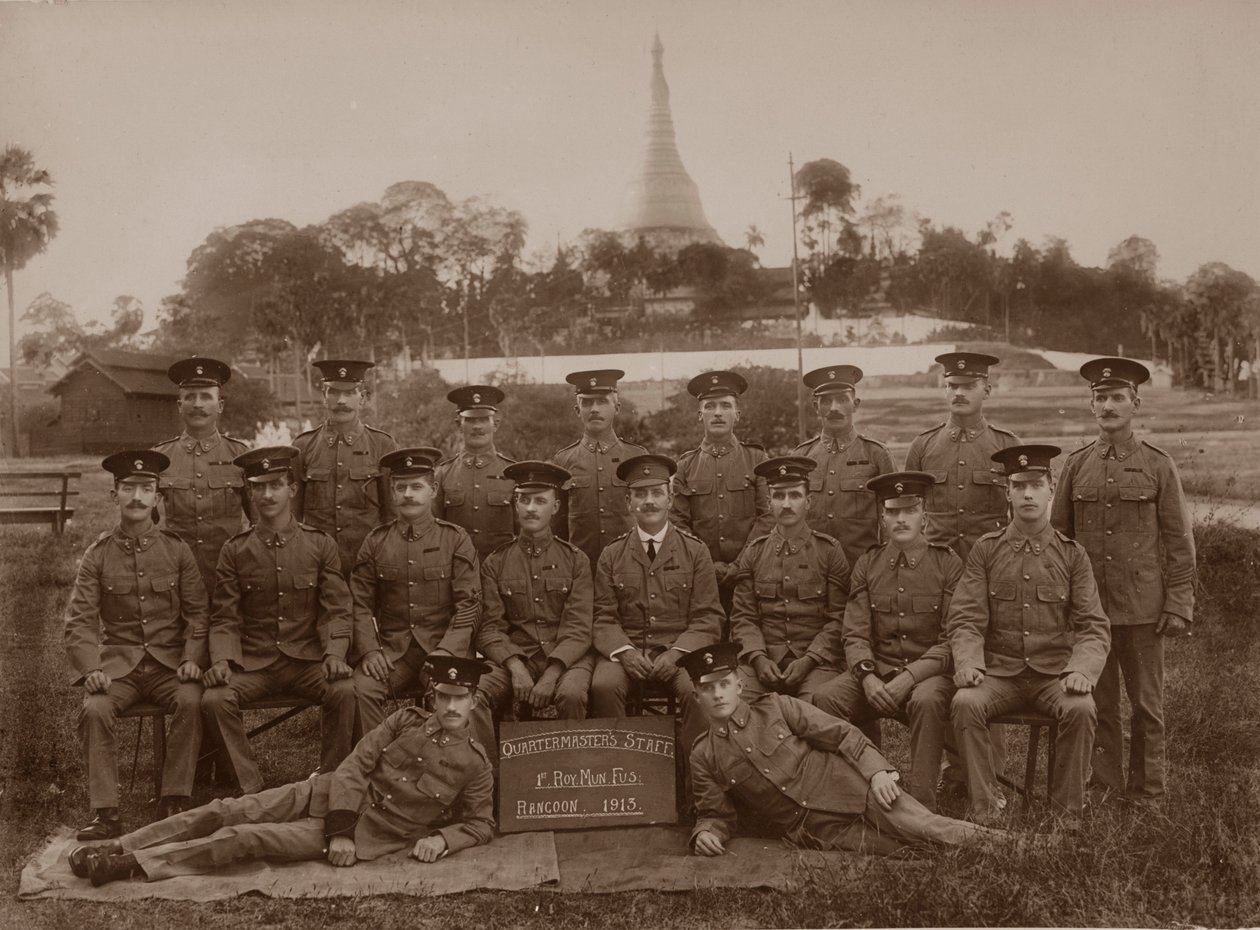 The Quartermasters Staff of the 1st Royal Munster Fusiliers, Rangoon, Burma by Unbekannt