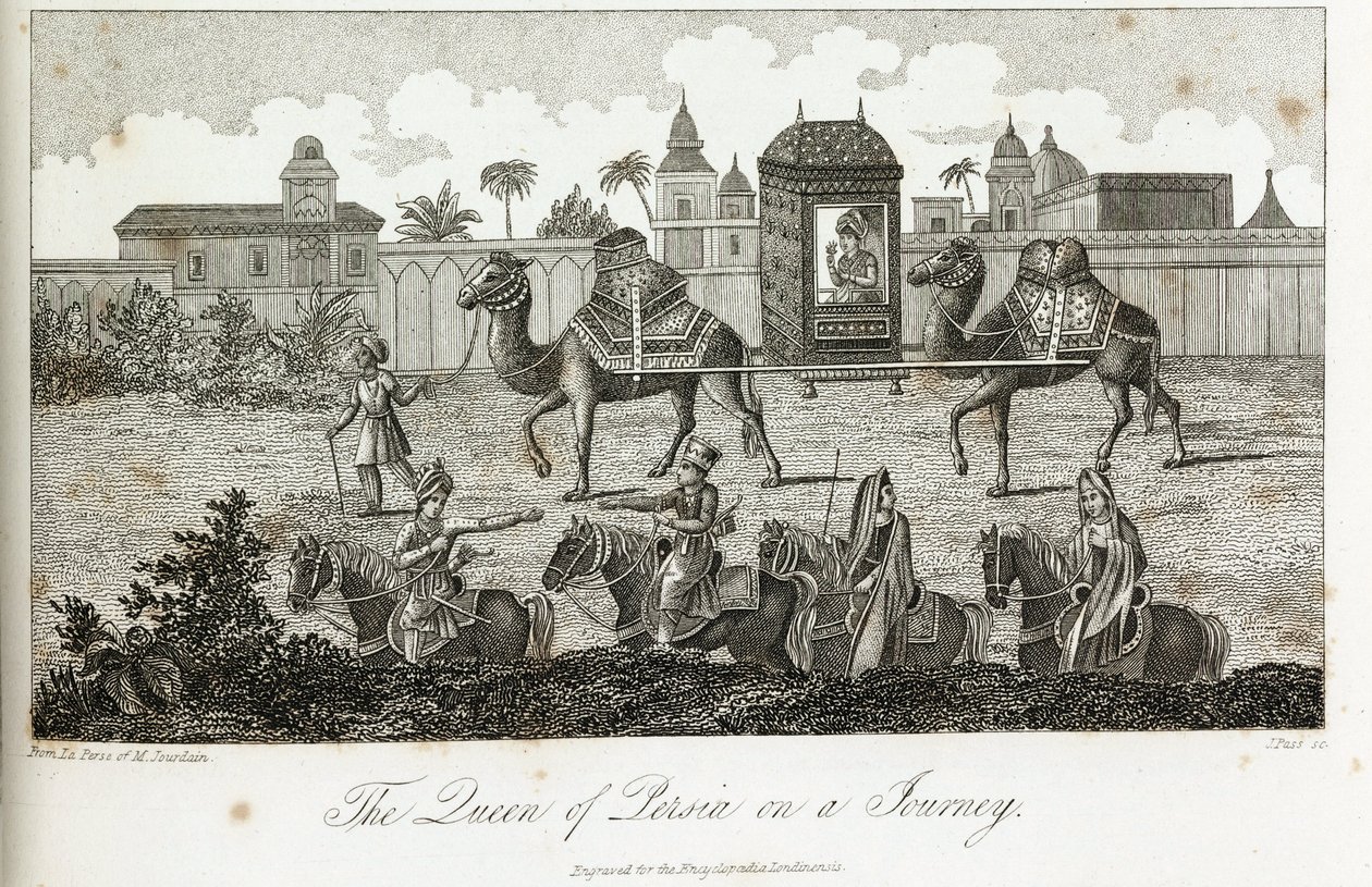 The Queen of Persia carried by camels, c.1810-1829 by Unbekannt