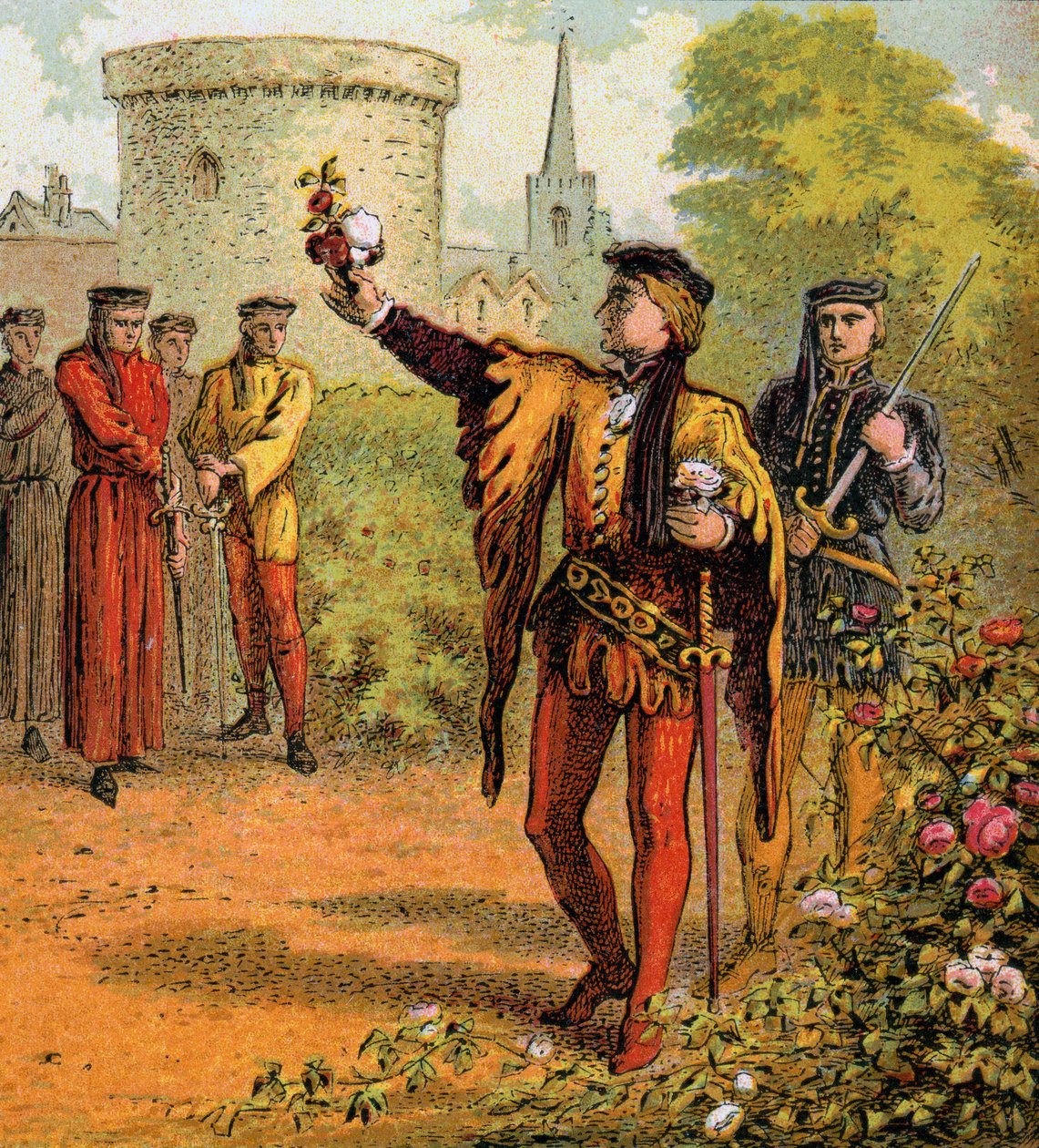 The Red And White Roses, 15th century, c1850 by Unbekannt