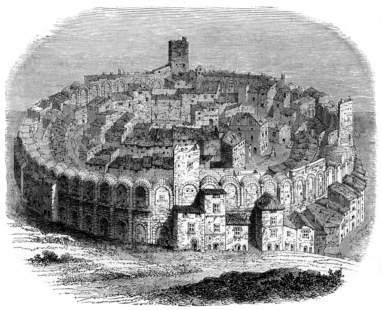 The Roman Arena in Arles, Provence, France by Unbekannt