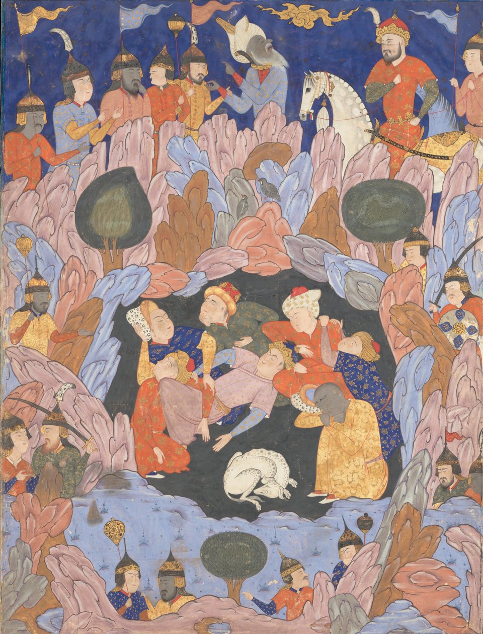 The Seven Sleepers of Ephesus, Folio from a Falnama Book of Omens by Unbekannt