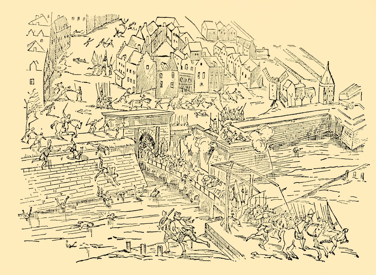 The Spaniards Capture Antwerp in Their Long Struggle with the Dutch, 1576, c1930 by Unbekannt