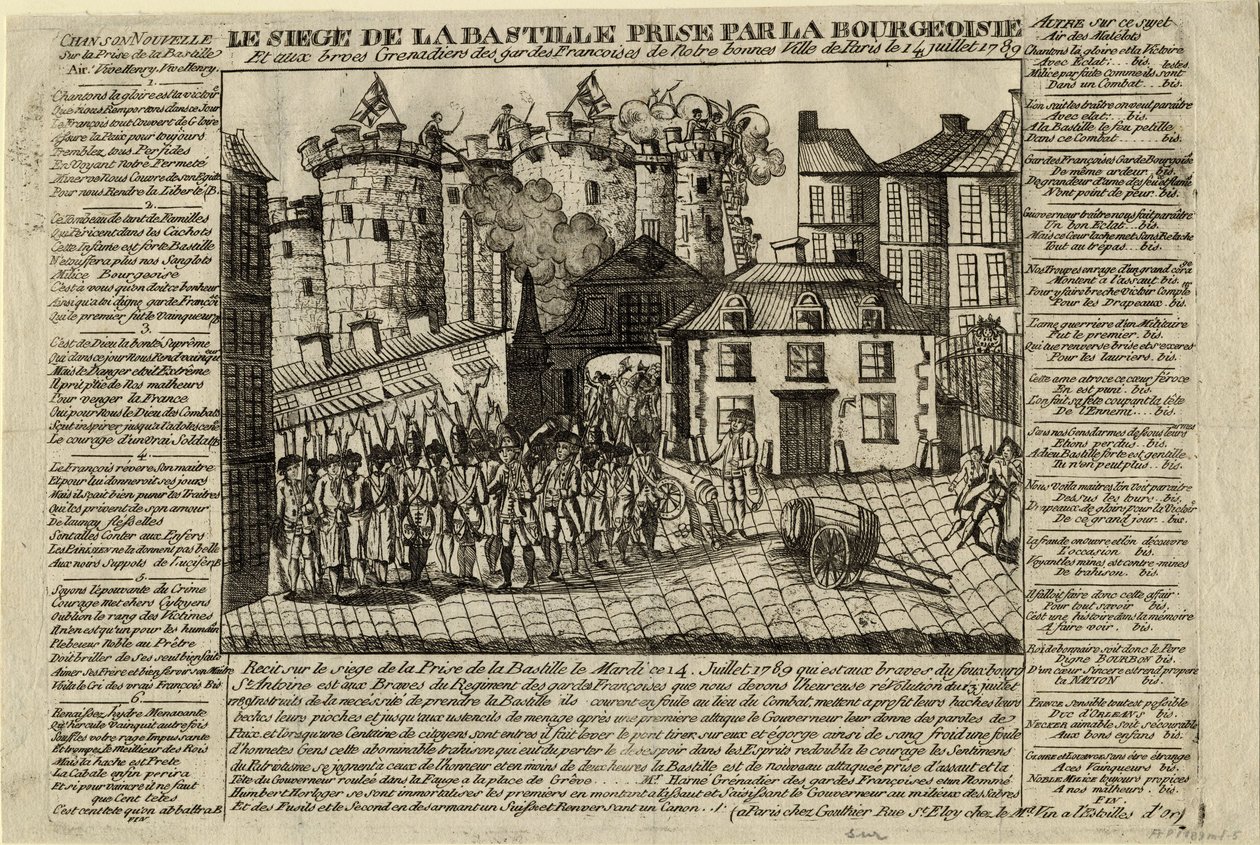The Storming of the Bastille on 14 July 1789 by Unbekannt