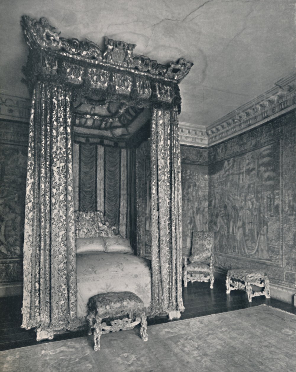 The Venetian Ambassadors Room at Knole. The Bedstead Made for James I, The Chair and Stools by Unbekannt