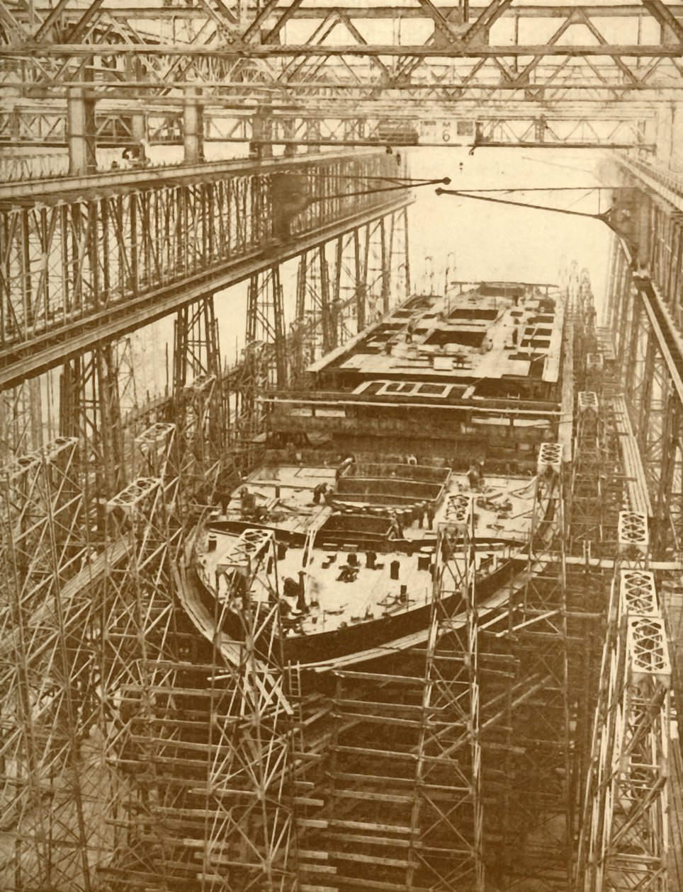 The White Star Liner Doric Under Construction by Unbekannt