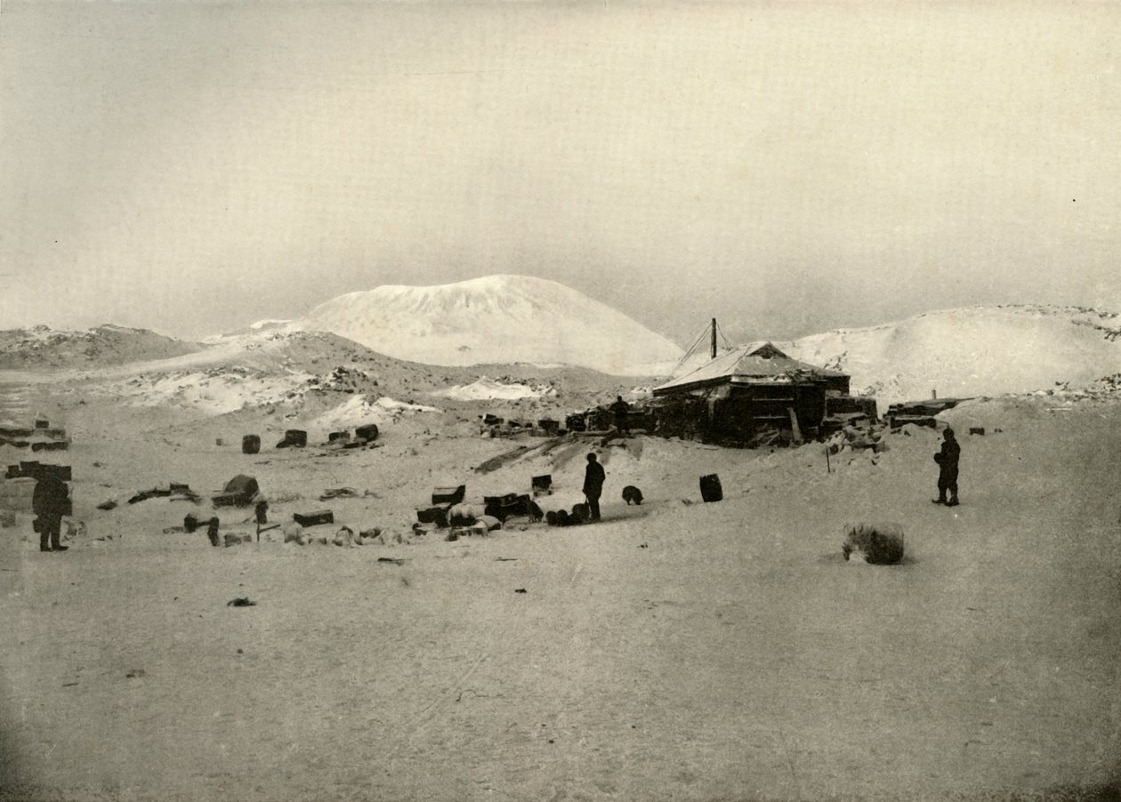 The Winter Quarters. With Mount Erebus in the Background, c1908-1909 by Unbekannt