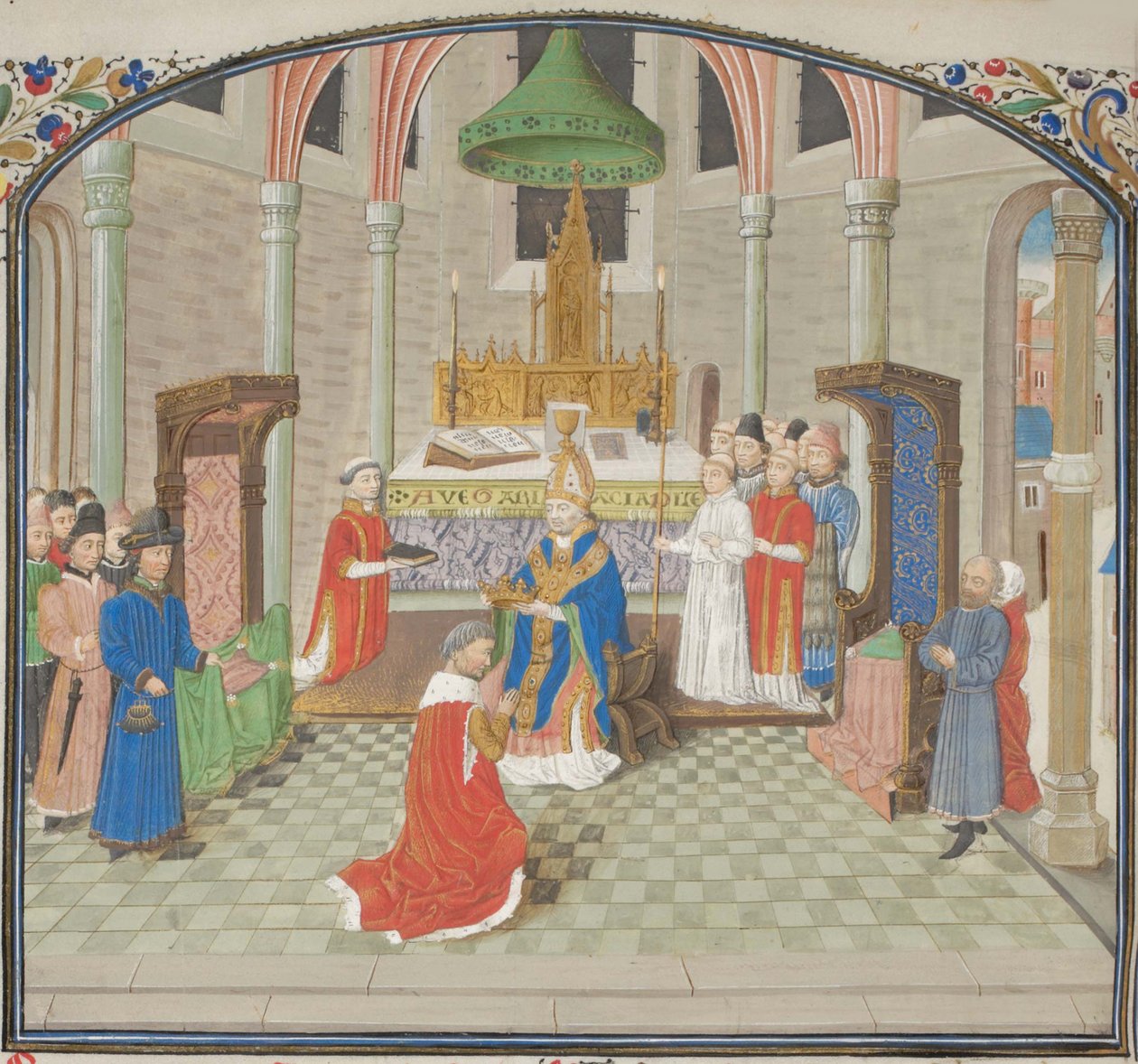 The Coronation of Baldwin I on Christmas Day 1100 (Miniature from the Historia by William of Tyre) by Unbekannt