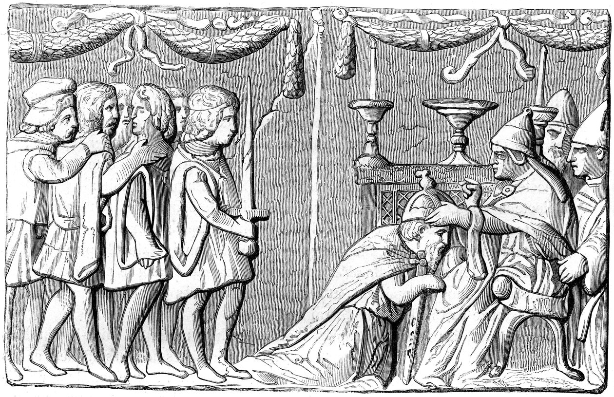 The coronation of Emperor Sigismund by Pope Eugene IV, 15th century by Unbekannt