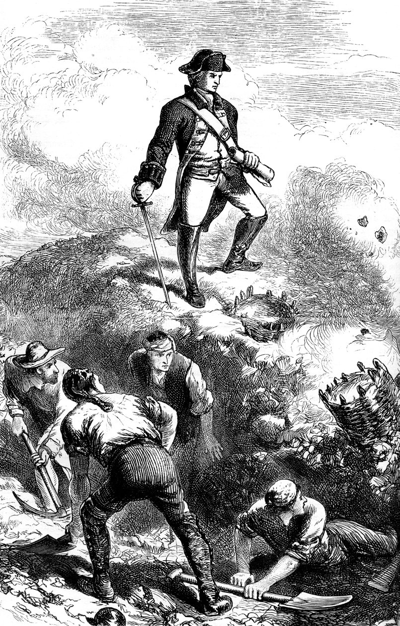 The Defence of Breeds Hill, Prescott in the Redoubt by Unbekannt